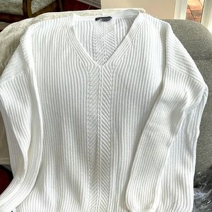 Vince cotton deep v neck sweater